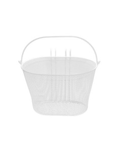 Oval Steel Front Mesh Basket 21-H White.